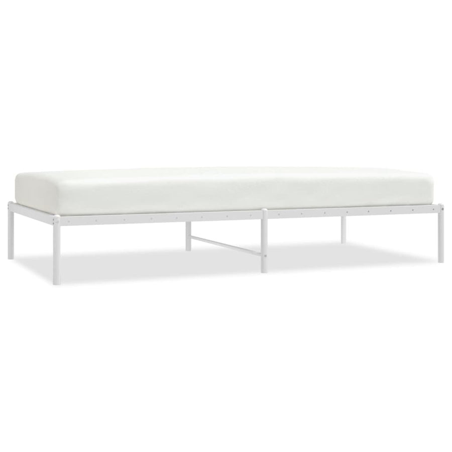 Bedframe Metaal Wit 100 x 200 cm zonder hoofdbord