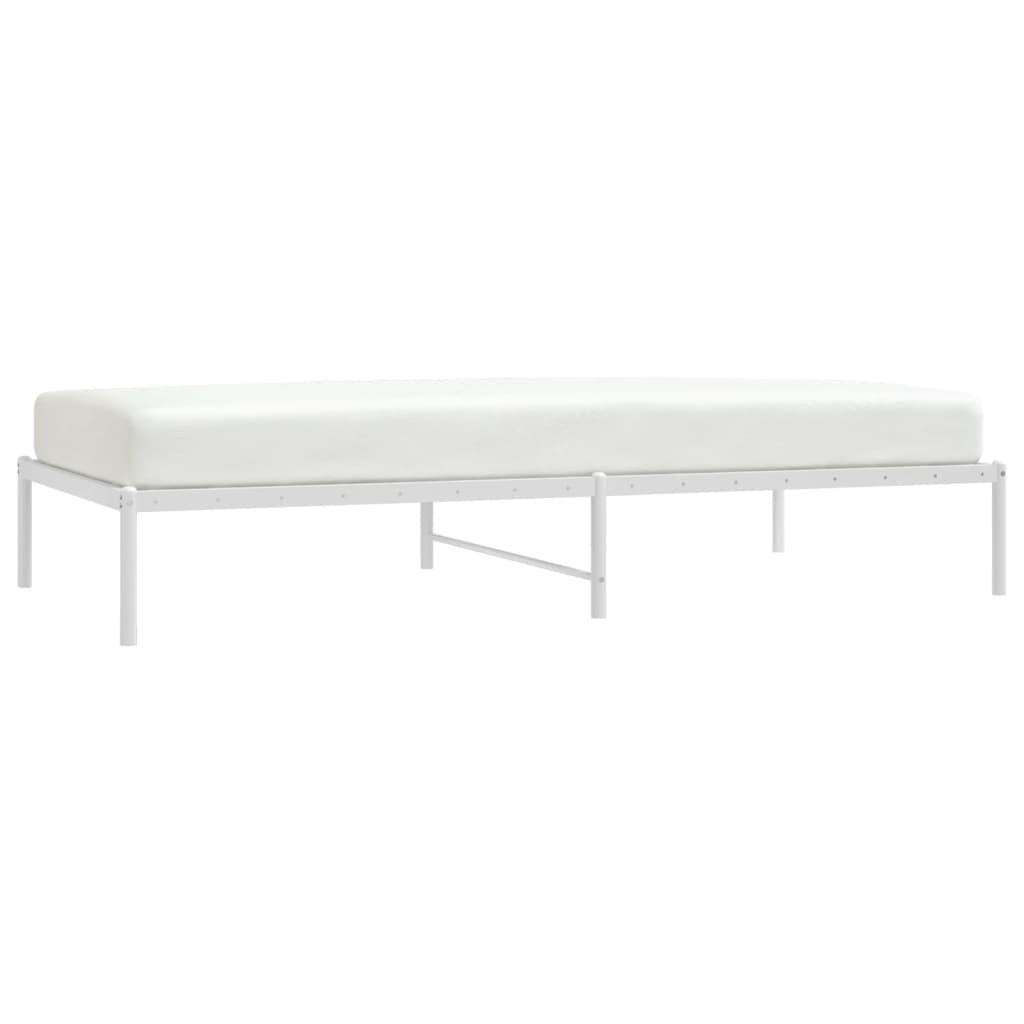 Bedframe Metaal Wit 100 x 200 cm zonder hoofdbord
