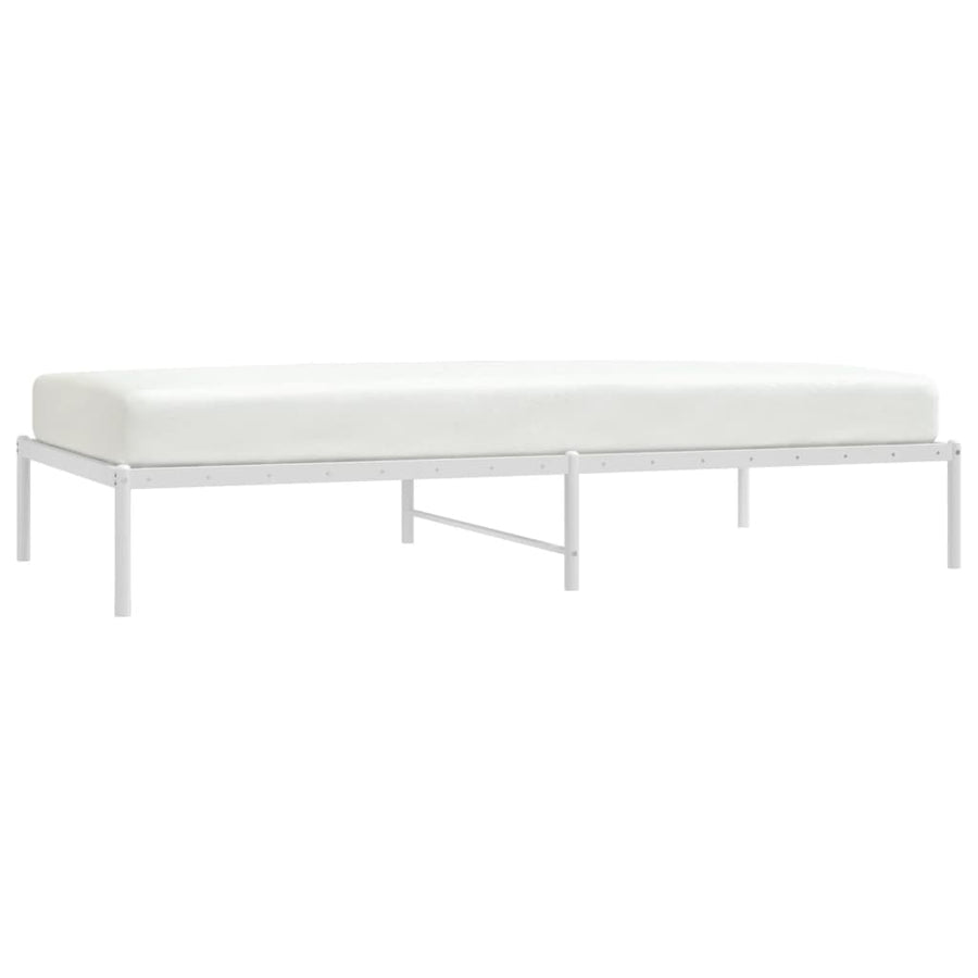 Bedframe Metaal Wit 100 x 200 cm zonder hoofdbord