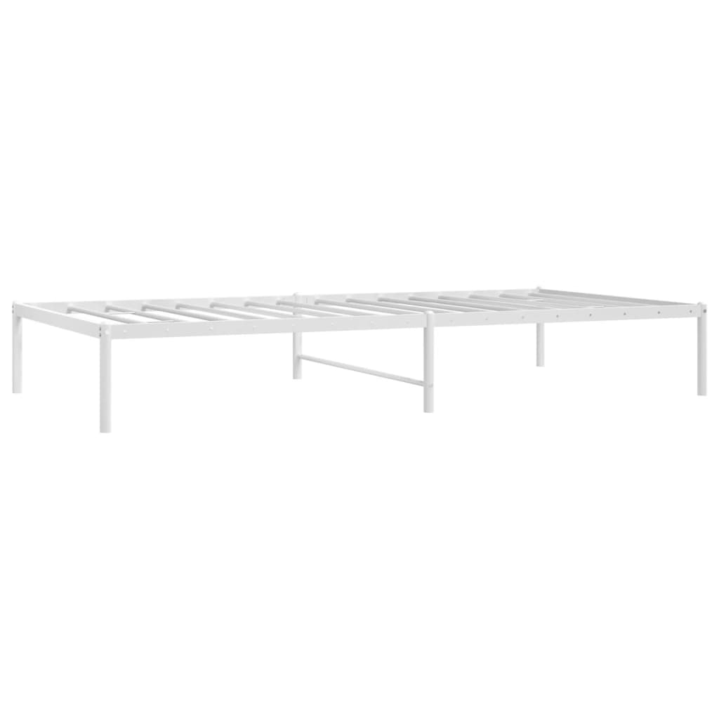 Bedframe Metaal Wit 100 x 200 cm zonder hoofdbord