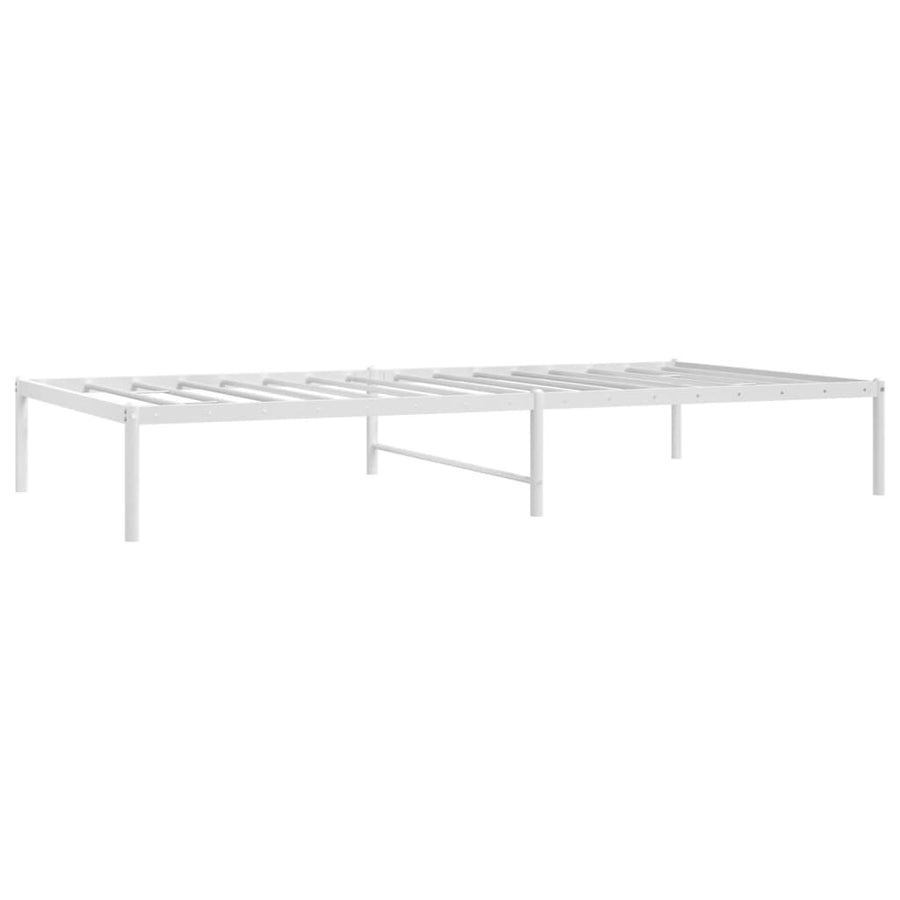 Bedframe Metaal Wit 100 x 200 cm zonder hoofdbord