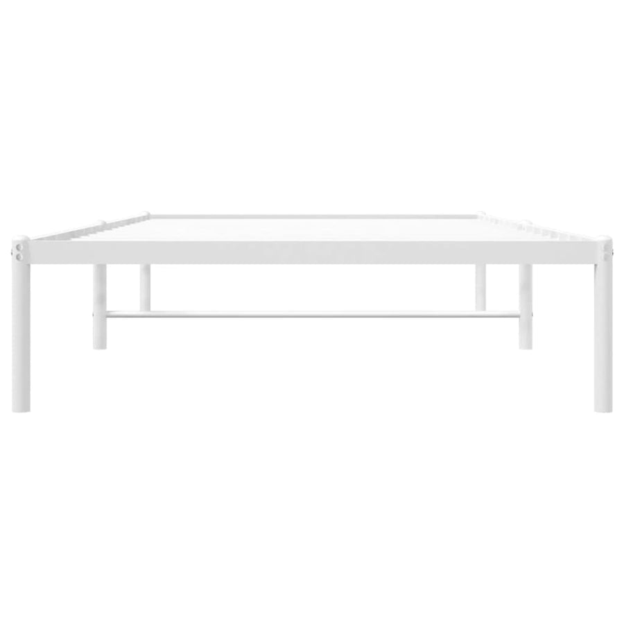 Bedframe Metaal Wit 100 x 200 cm zonder hoofdbord