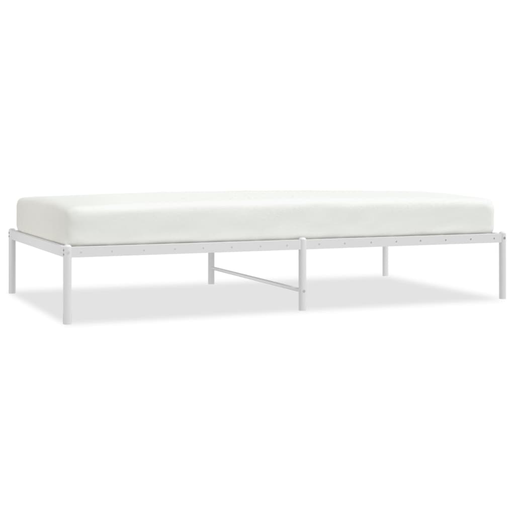 Bedframe Metaal Wit 107 x 203 cm zonder hoofdbord