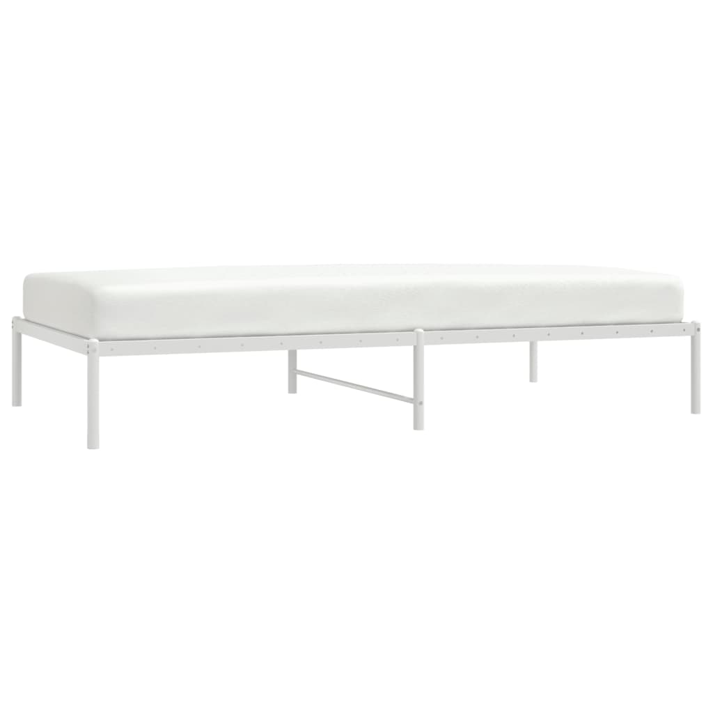 Bedframe Metaal Wit 107 x 203 cm zonder hoofdbord