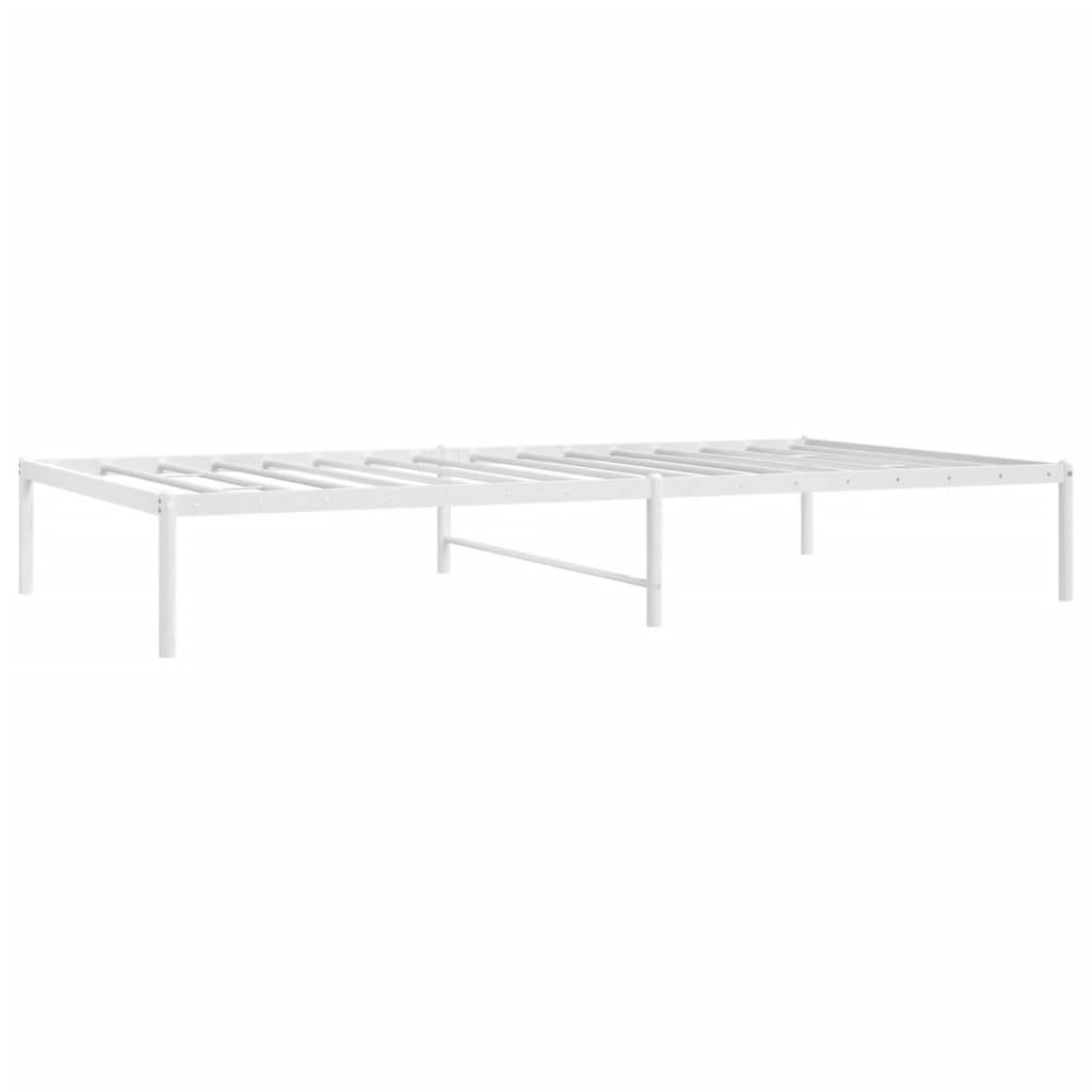 Bedframe Metaal Wit 107 x 203 cm zonder hoofdbord