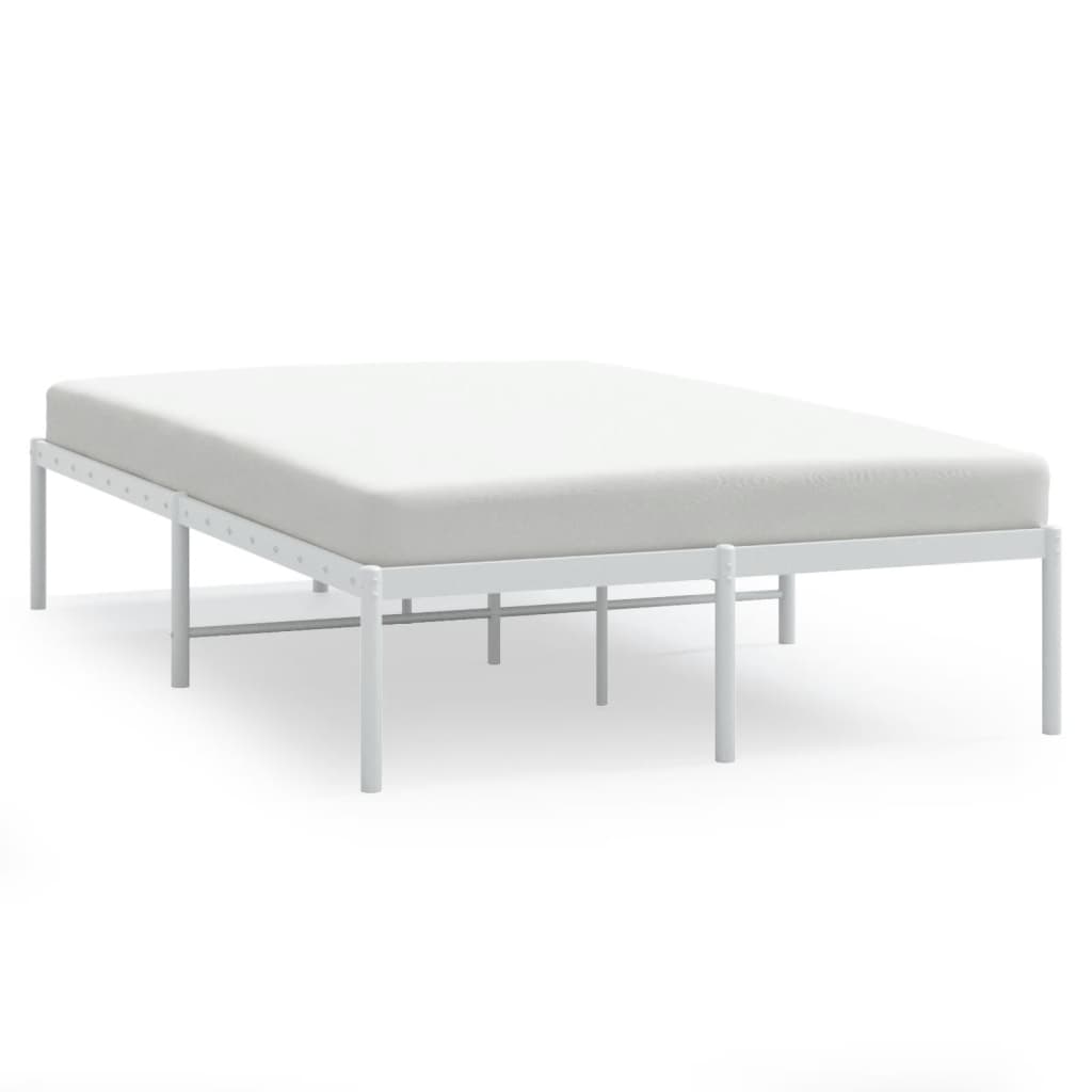Bedframe Metaal Wit 135 x 190 cm zonder hoofdbord
