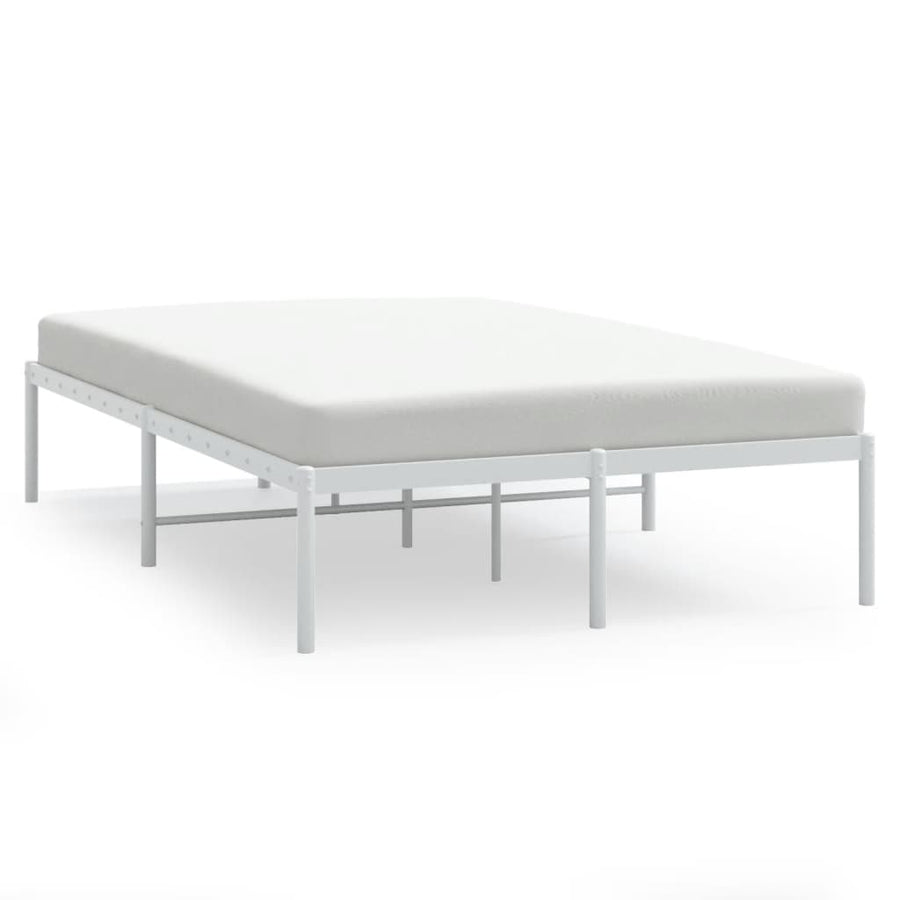 Bedframe Metaal Wit 135 x 190 cm zonder hoofdbord
