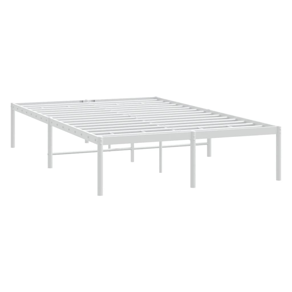 Bedframe Metaal Wit 135 x 190 cm zonder hoofdbord