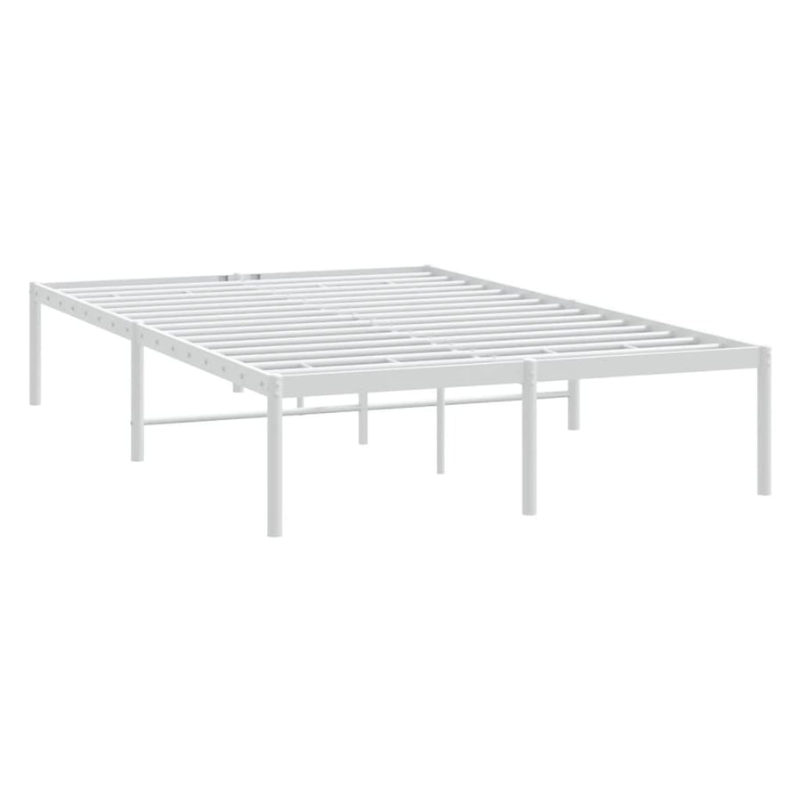 Bedframe Metaal Wit 135 x 190 cm zonder hoofdbord