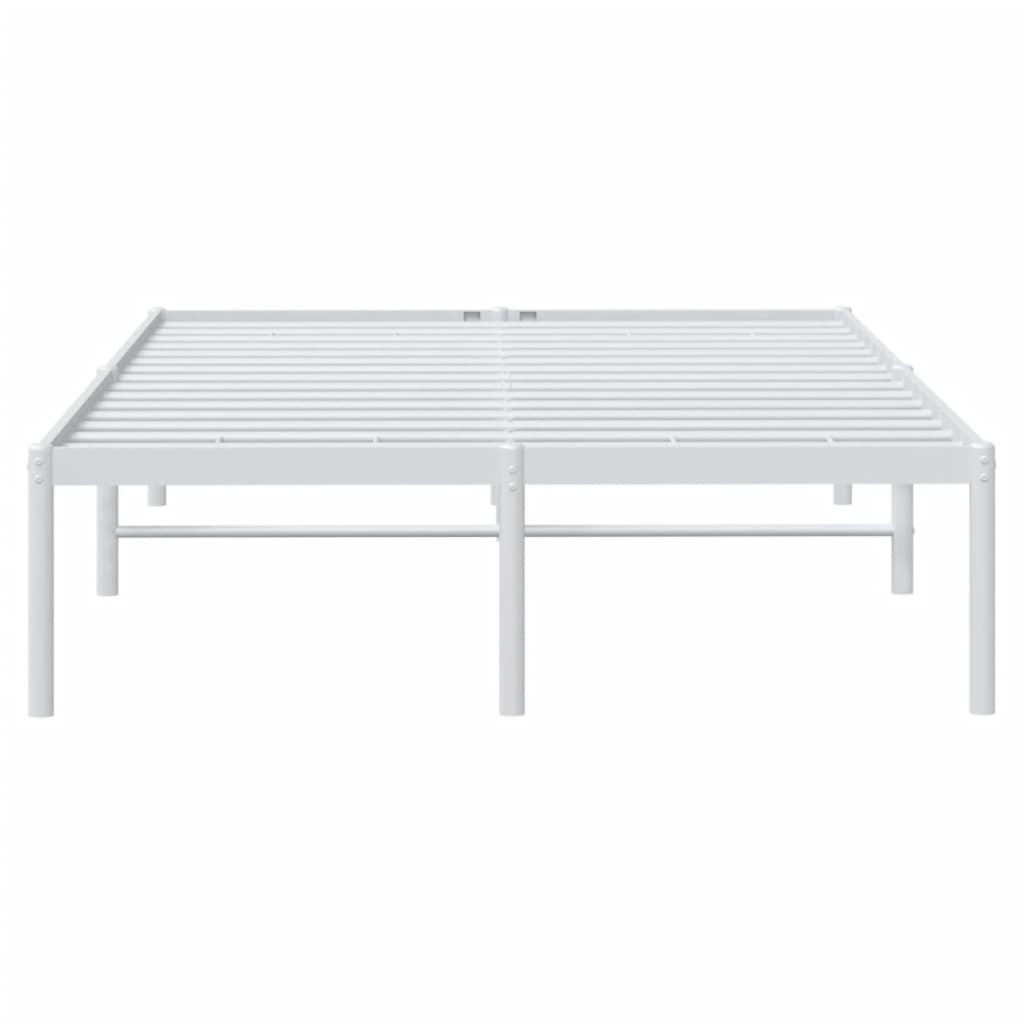 Bedframe Metaal Wit 135 x 190 cm zonder hoofdbord