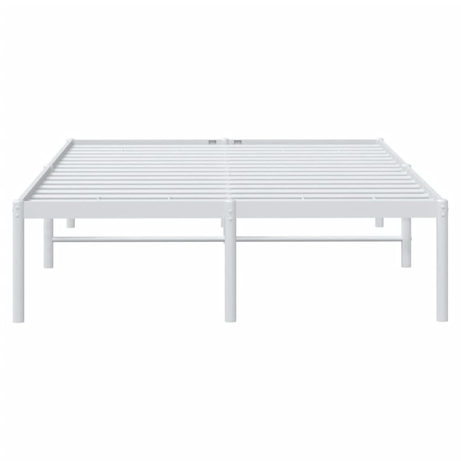 Bedframe Metaal Wit 135 x 190 cm zonder hoofdbord