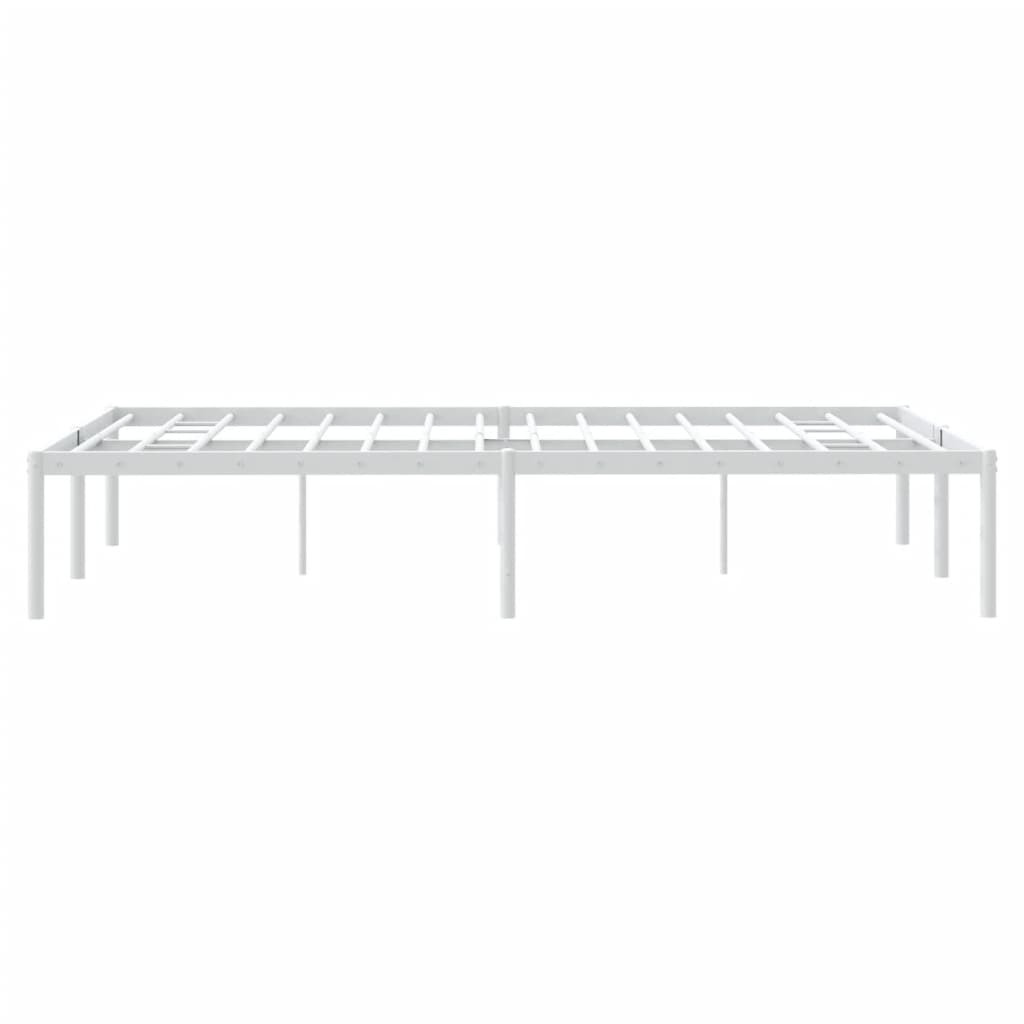 Bedframe Metaal Wit 135 x 190 cm zonder hoofdbord