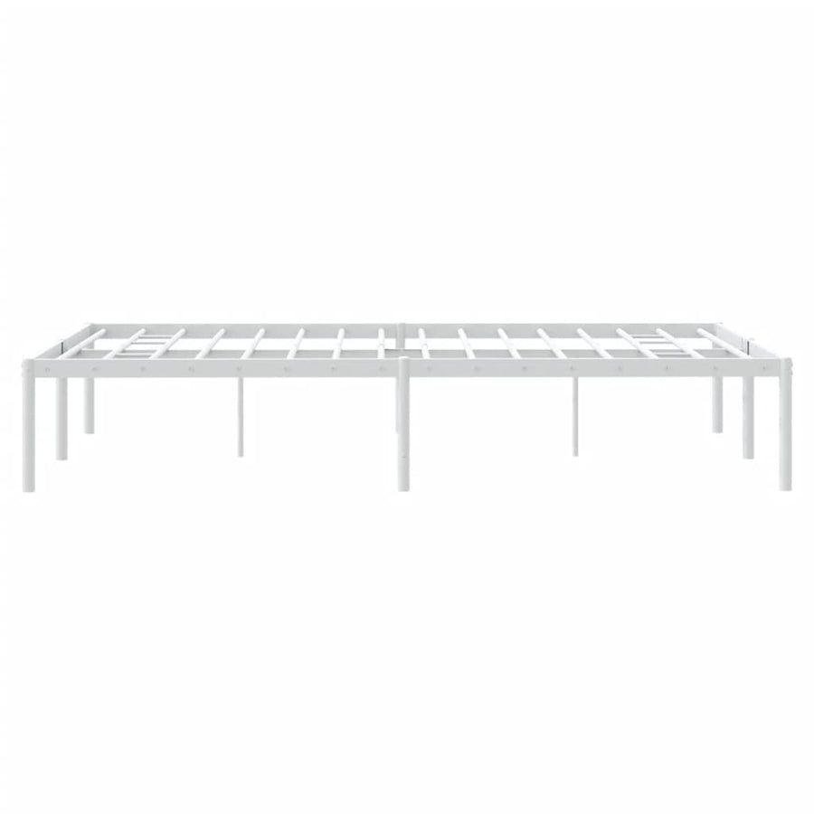 Bedframe Metaal Wit 135 x 190 cm zonder hoofdbord