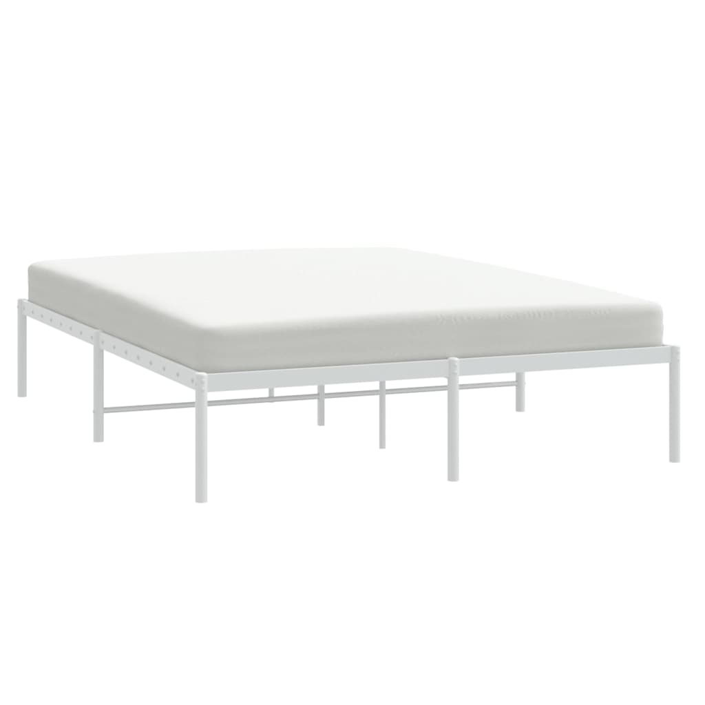 Bedframe Metaal Wit 140 x 190 cm zonder hoofdbord