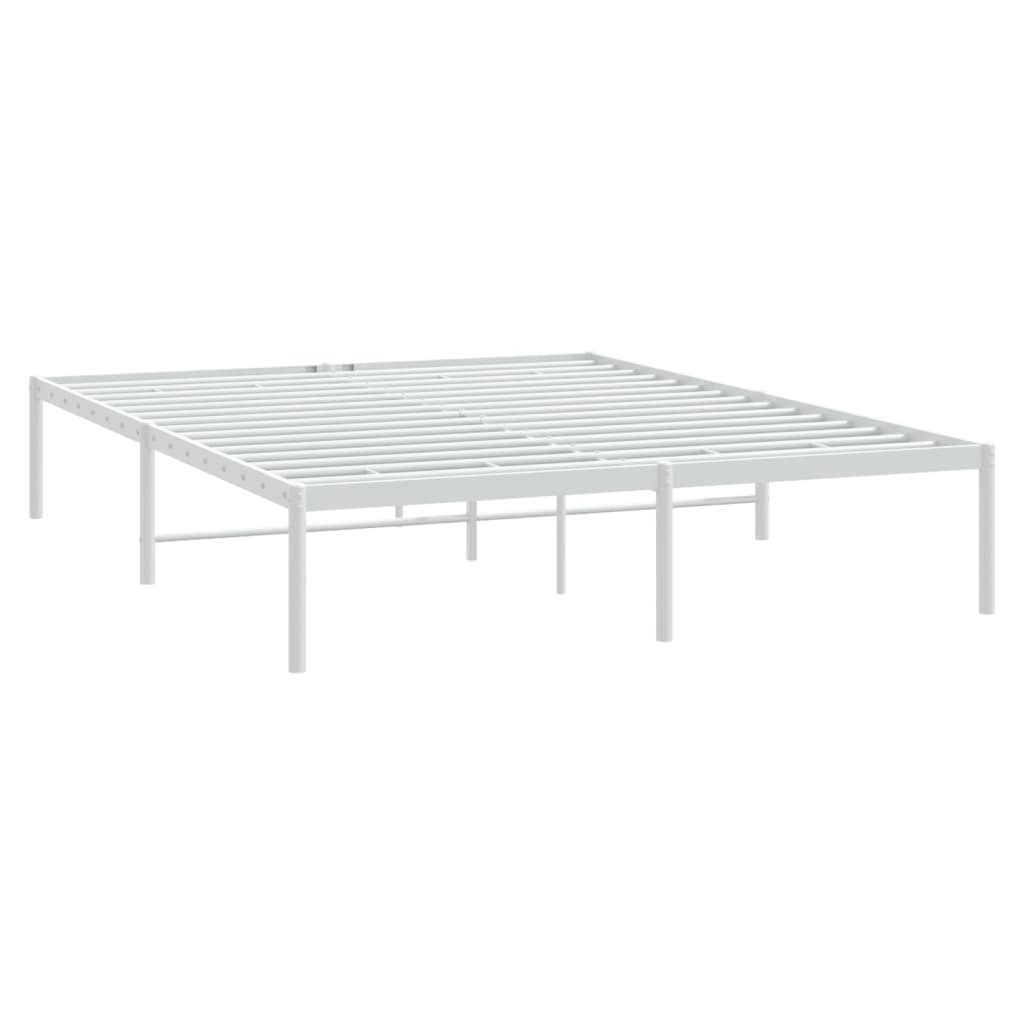 Bedframe Metaal Wit 140 x 190 cm zonder hoofdbord
