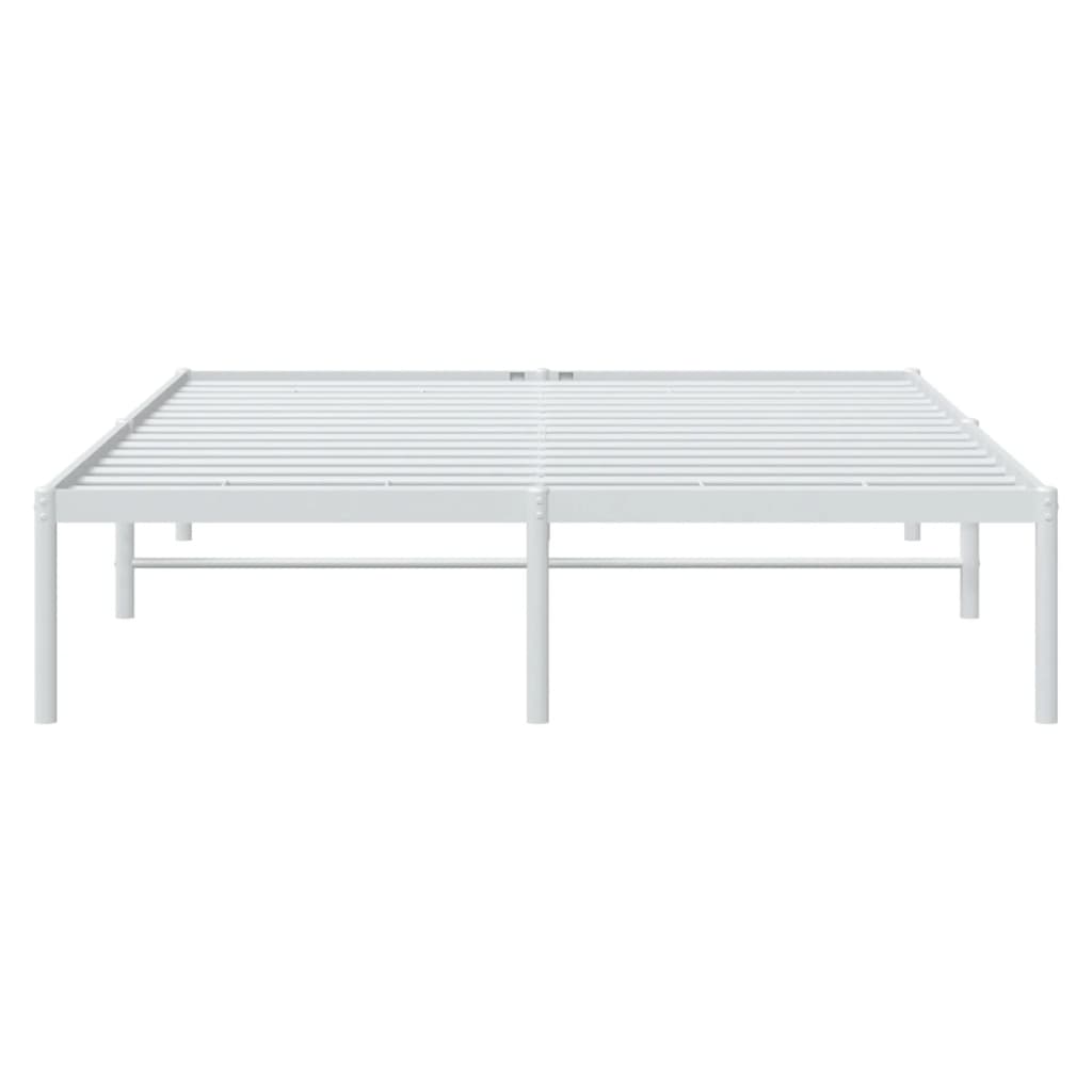Bedframe Metaal Wit 140 x 190 cm zonder hoofdbord