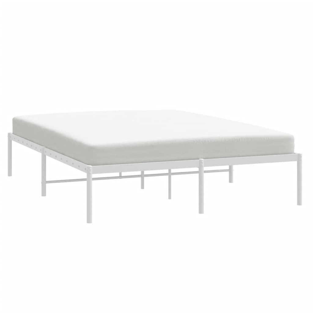 Bedframe Metaal Wit 140 x 200 cm zonder hoofdbord