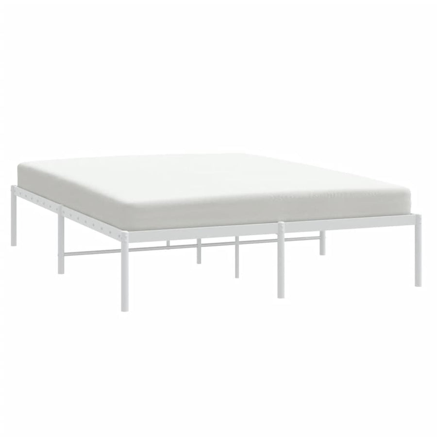 Bedframe Metaal Wit 140 x 200 cm zonder hoofdbord