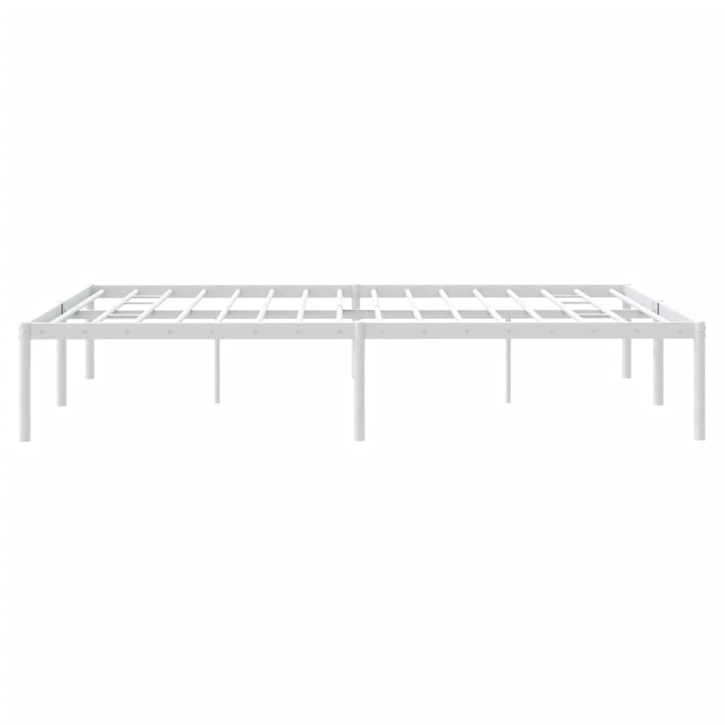 Bedframe Metaal Wit 140 x 200 cm zonder hoofdbord
