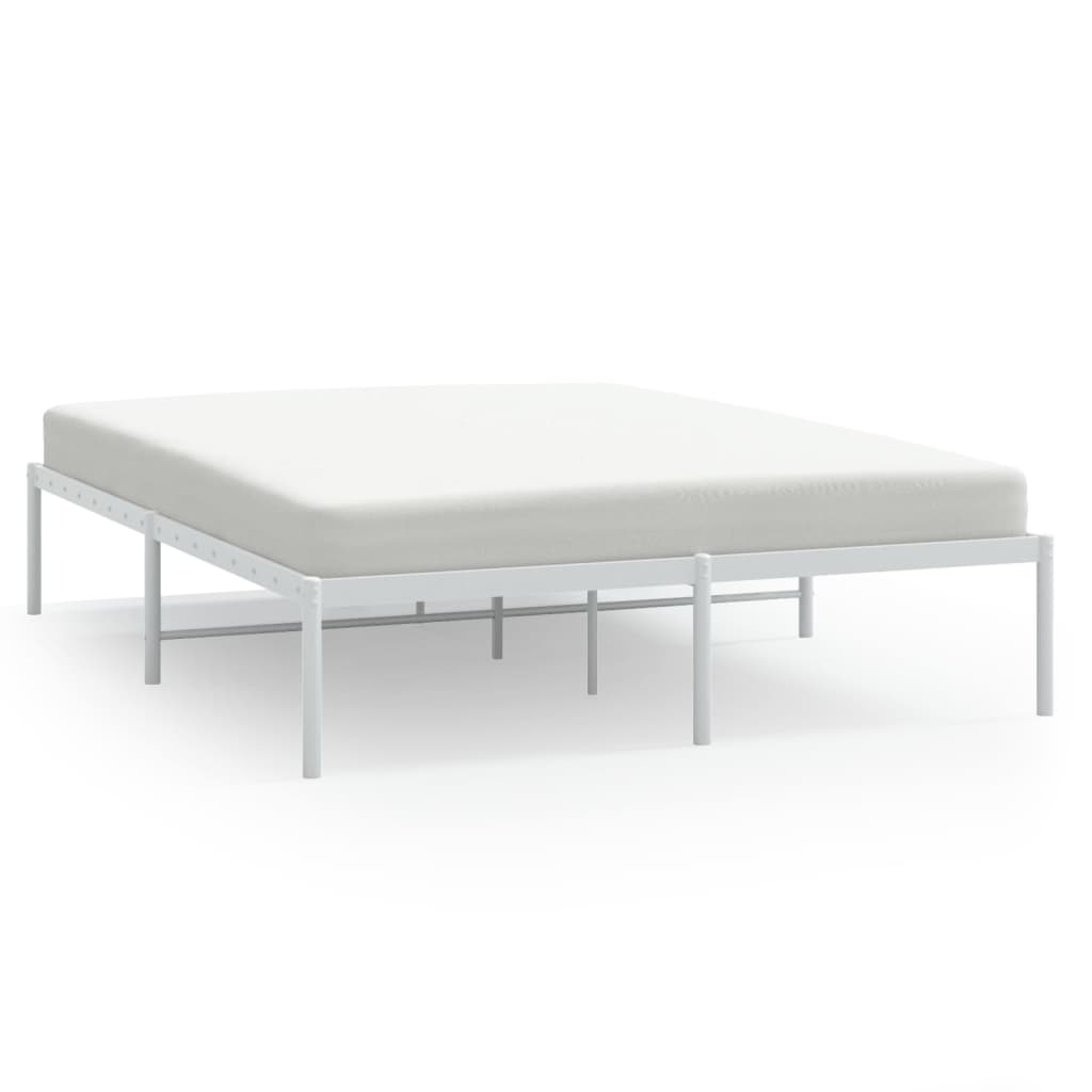 Bedframe Metaal Wit 150 x 200 cm zonder hoofdbord