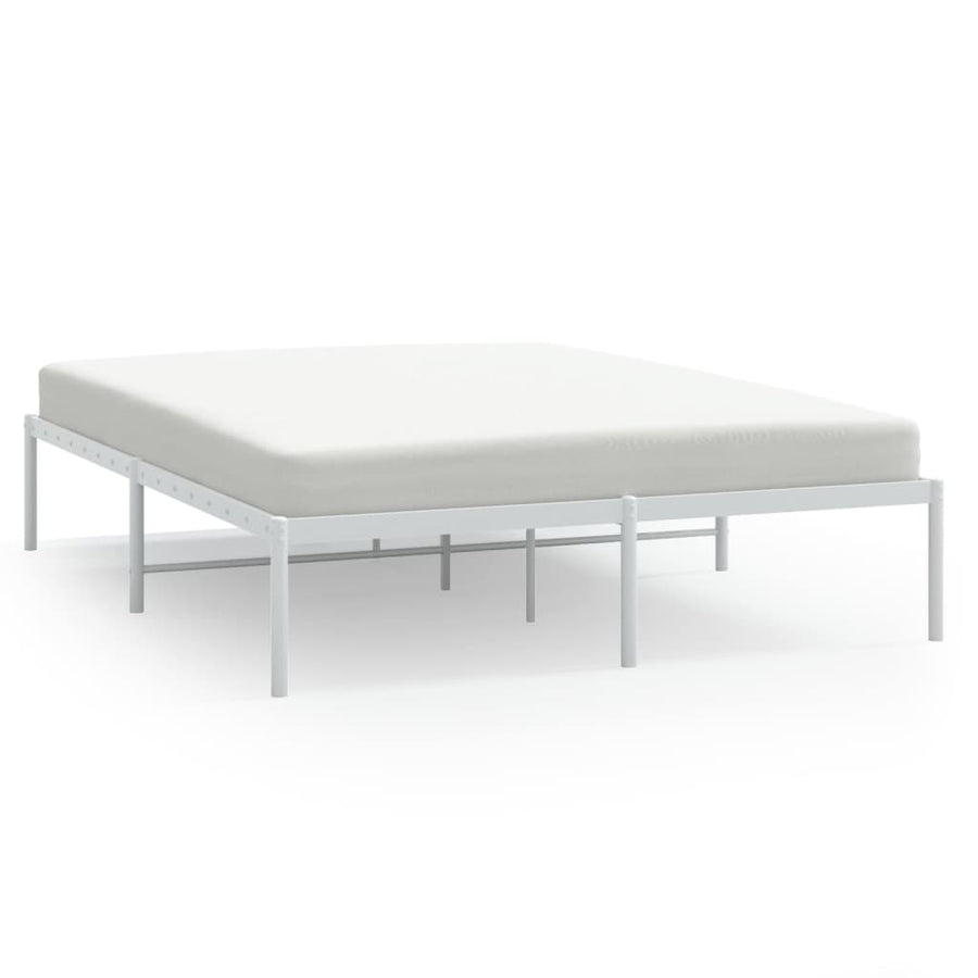 Bedframe Metaal Wit 150 x 200 cm zonder hoofdbord