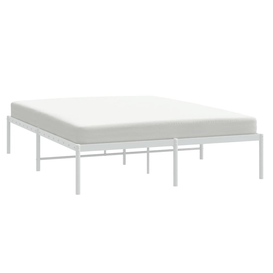 Bedframe Metaal Wit 150 x 200 cm zonder hoofdbord