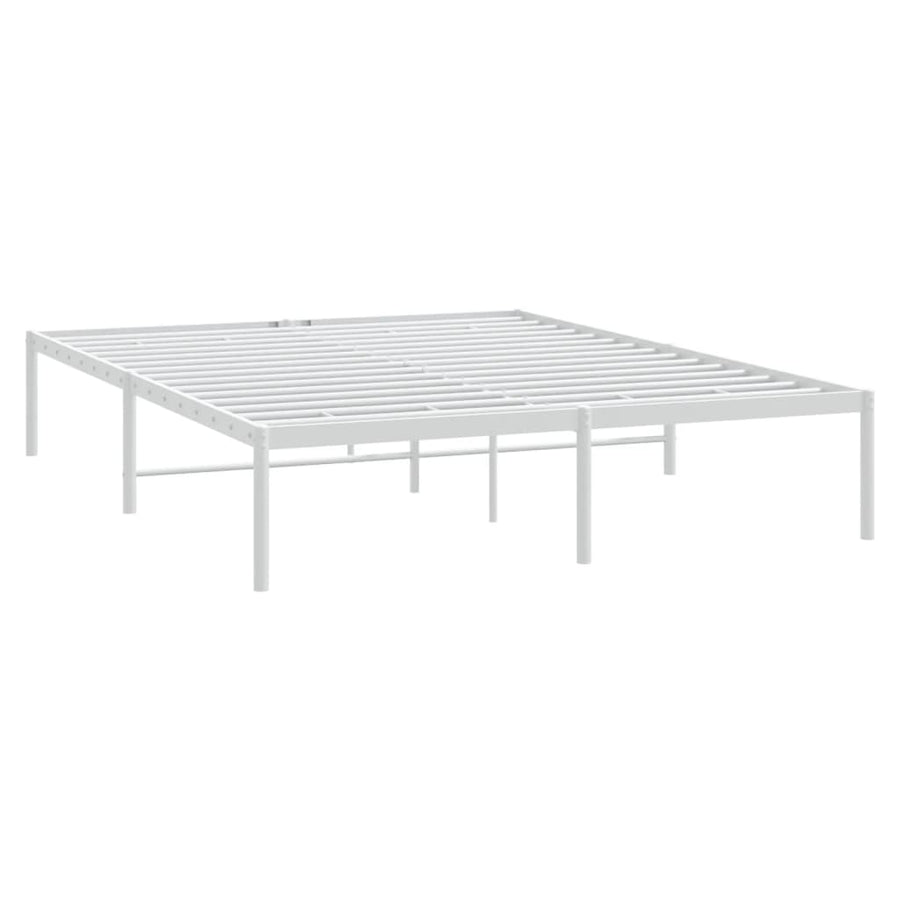 Bedframe Metaal Wit 150 x 200 cm zonder hoofdbord