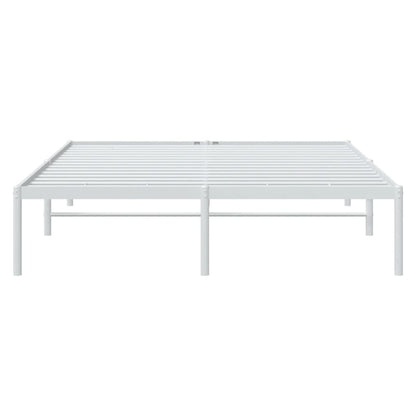 Bedframe Metaal Wit 150 x 200 cm zonder hoofdbord