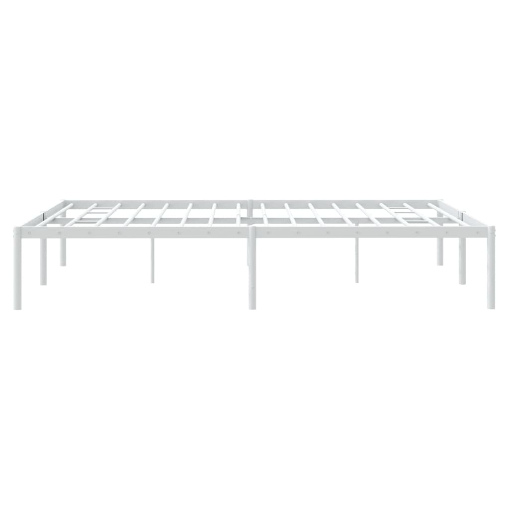 Bedframe Metaal Wit 150 x 200 cm zonder hoofdbord