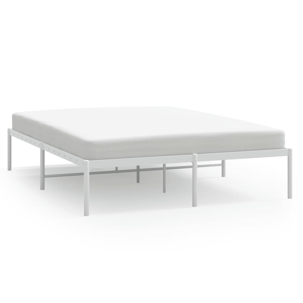 Bedframe Metaal Wit 160 x 200 cm zonder hoofdbord
