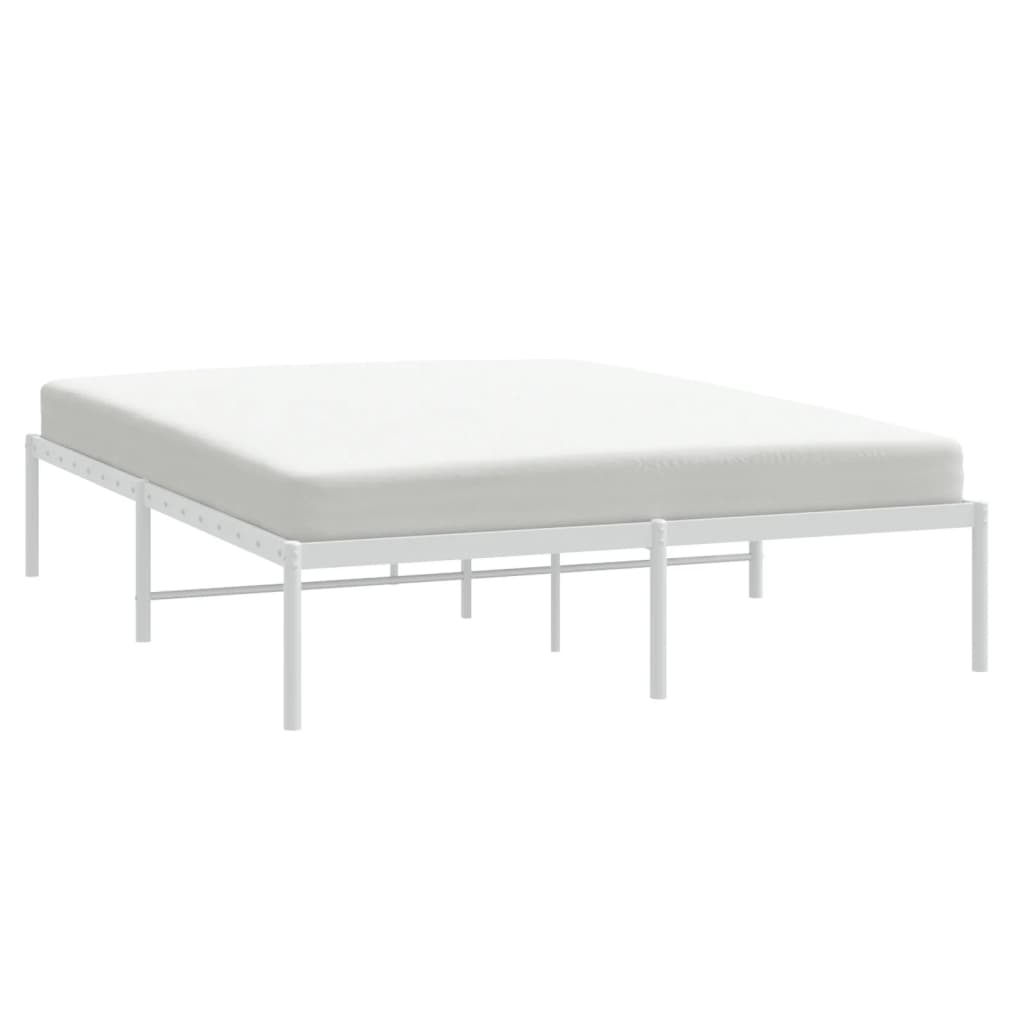 Bedframe Metaal Wit 160 x 200 cm zonder hoofdbord