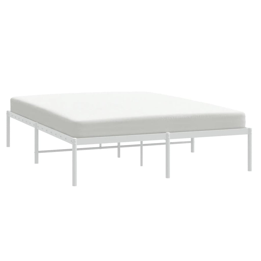Bedframe Metaal Wit 160 x 200 cm zonder hoofdbord