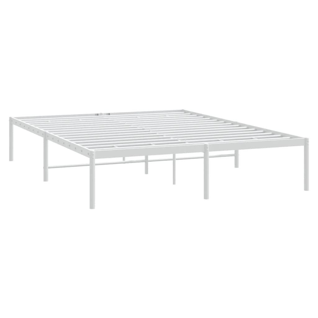 Bedframe Metaal Wit 160 x 200 cm zonder hoofdbord