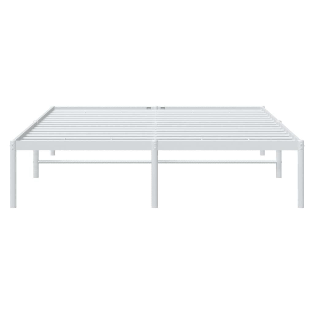 Bedframe Metaal Wit 160 x 200 cm zonder hoofdbord