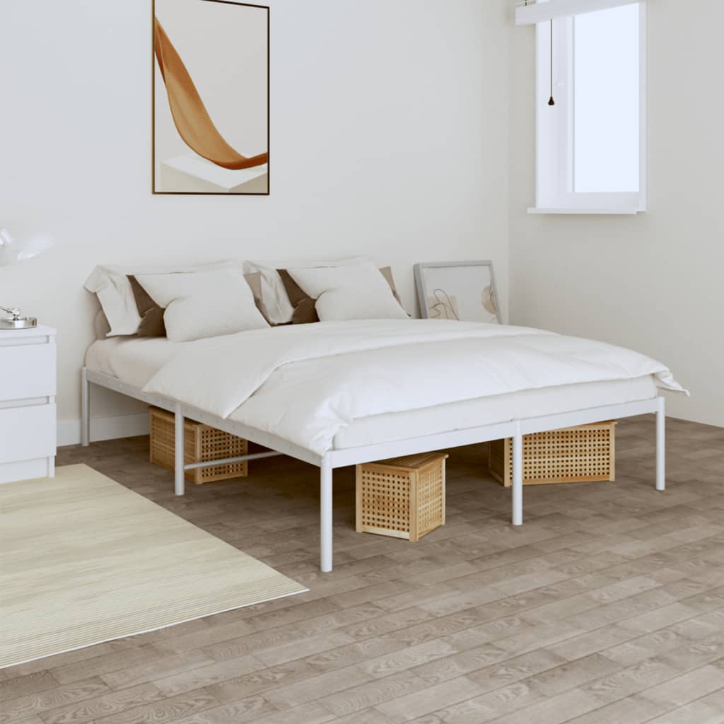 Bedframe Metaal Wit 160 x 200 cm zonder hoofdbord
