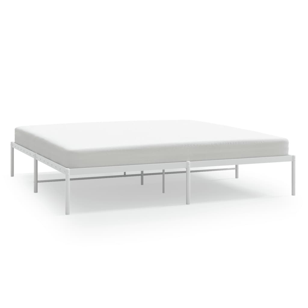 Bedframe Metaal Wit 180 x 200 cm zonder hoofdbord