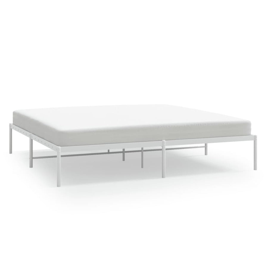 Bedframe Metaal Wit 180 x 200 cm zonder hoofdbord
