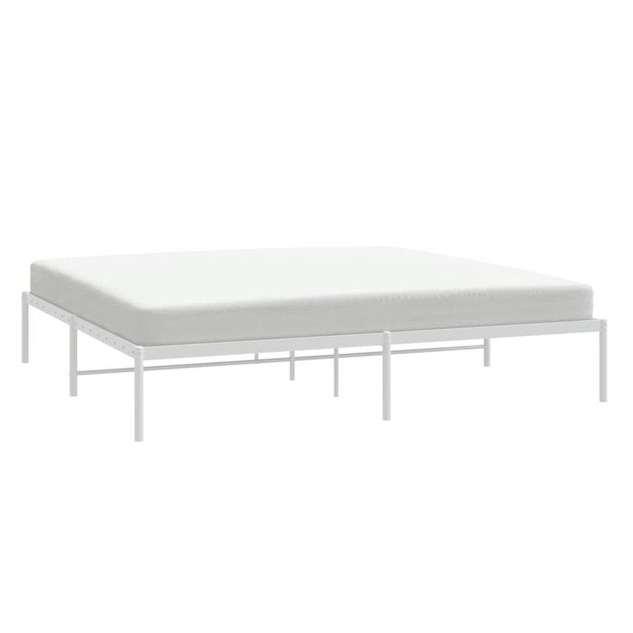 Bedframe Metaal Wit 180 x 200 cm zonder hoofdbord