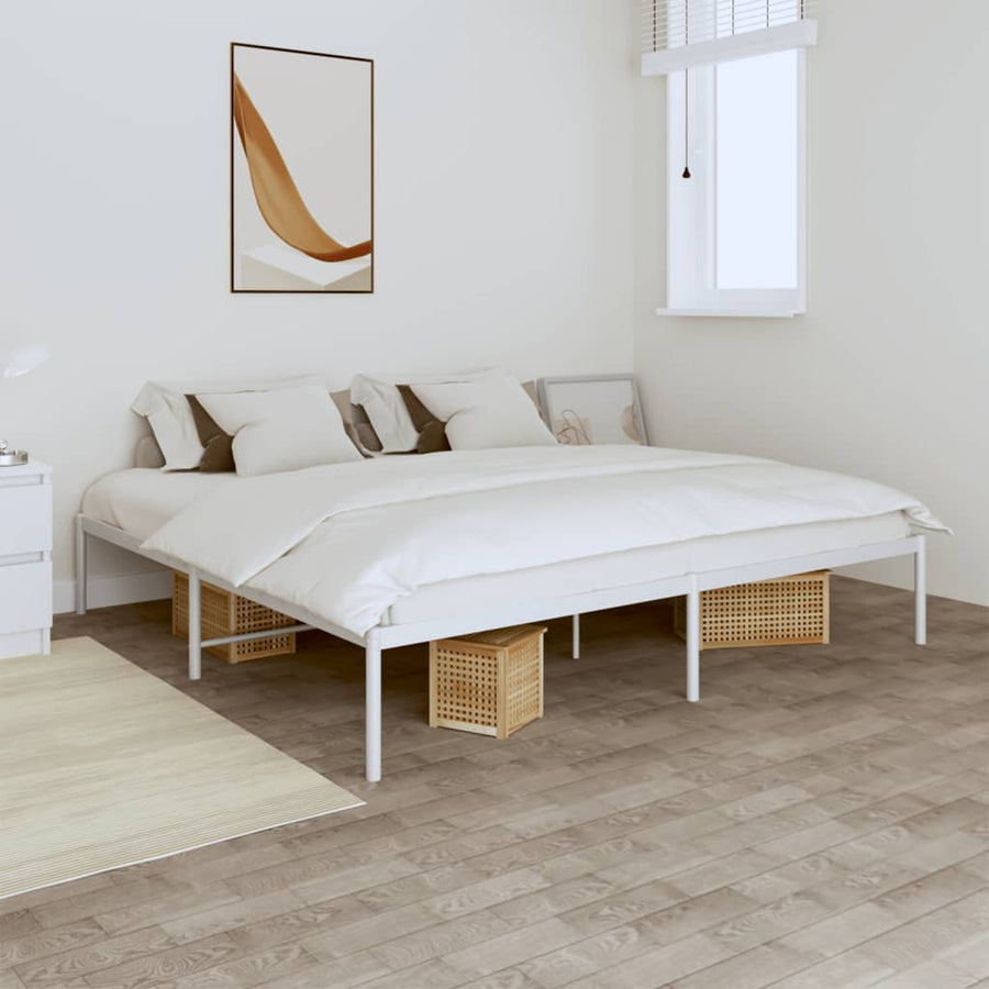 Bedframe Metaal Wit 180 x 200 cm zonder hoofdbord