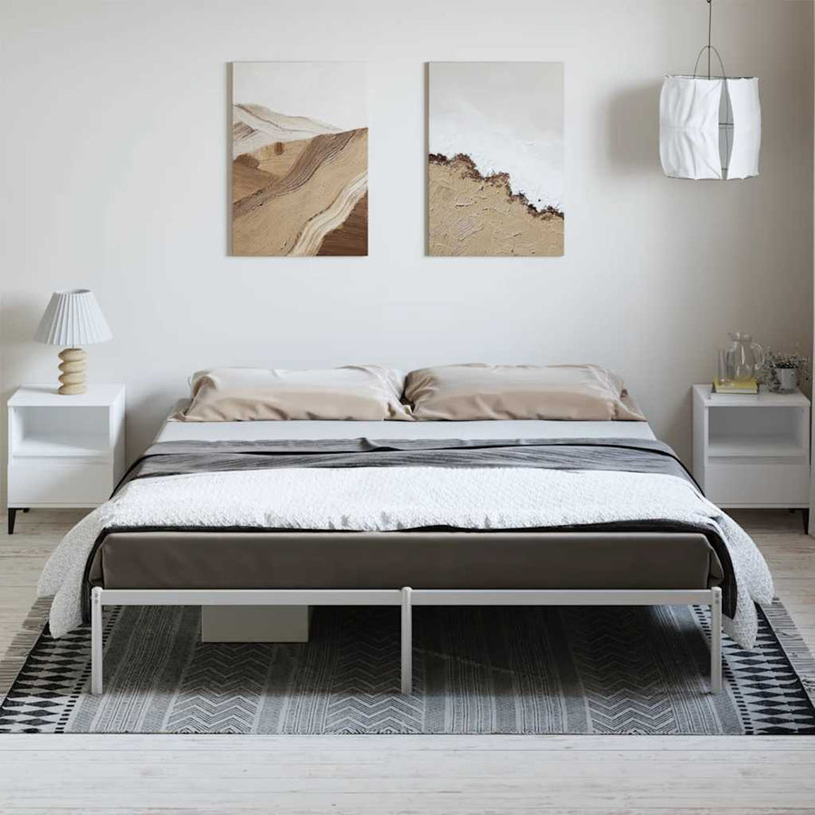 Bedframe Metaal Wit 183X213 Cm