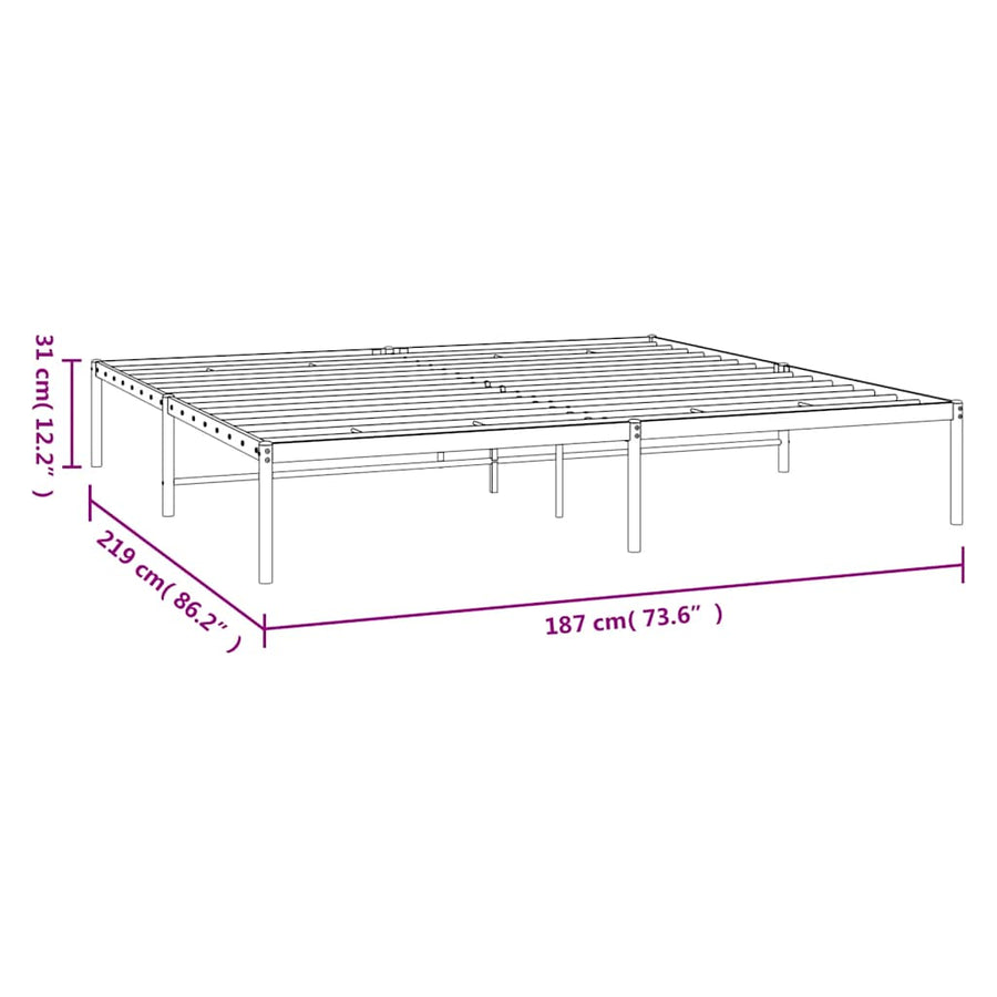Bedframe Metaal Wit 183X213 Cm