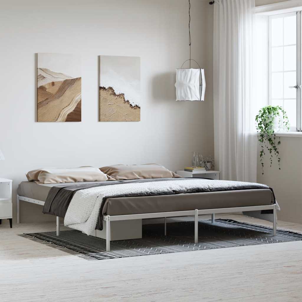 Bedframe Metaal Wit 183X213 Cm