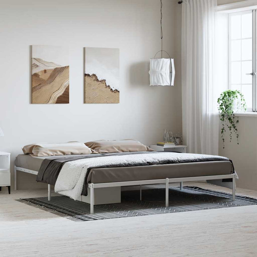 Bedframe Metaal Wit 183X213 Cm