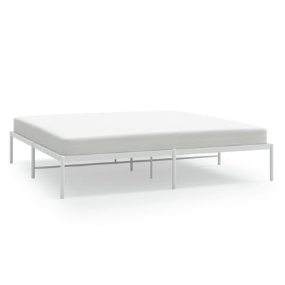 Bedframe Metaal Wit 193 x 203 cm zonder hoofdbord