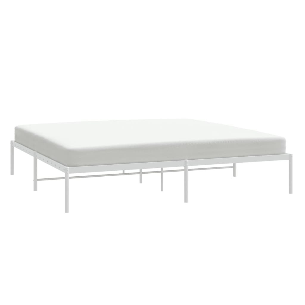 Bedframe Metaal Wit 193 x 203 cm zonder hoofdbord