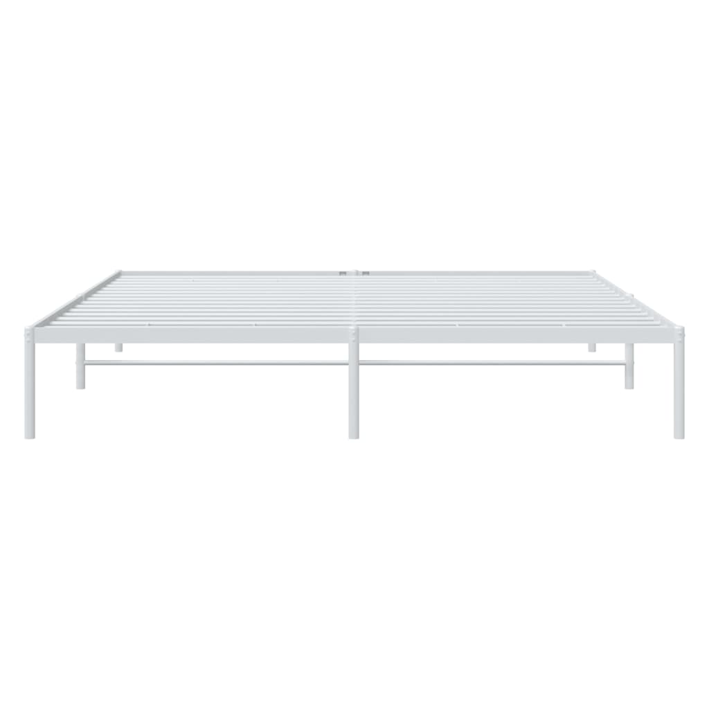 Bedframe Metaal Wit 193 x 203 cm zonder hoofdbord