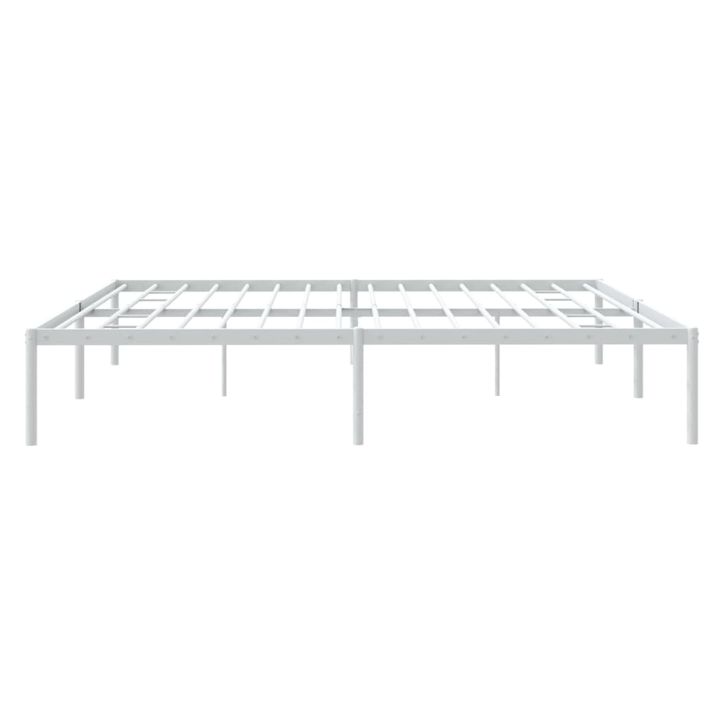 Bedframe Metaal Wit 193 x 203 cm zonder hoofdbord