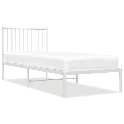 Bedframe Metaal Wit 80 x 200 cm met hoofdbord