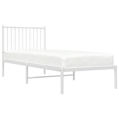 Bedframe Metaal Wit 80 x 200 cm met hoofdbord