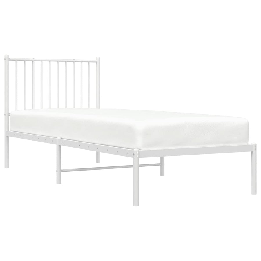 Bedframe Metaal Wit 80 x 200 cm met hoofdbord